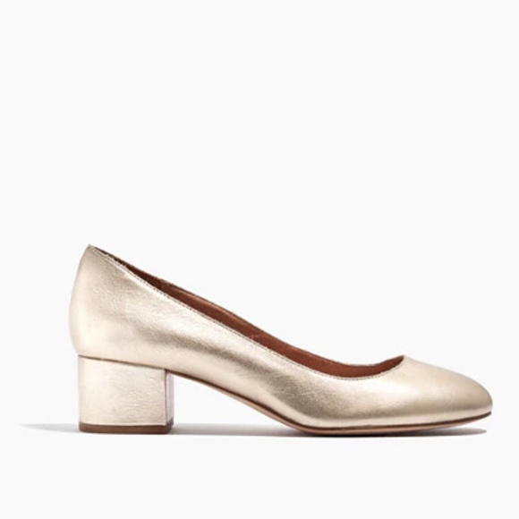 Madewell Shoes - Madewell Gold Metallic “Ella” Pump Size 10